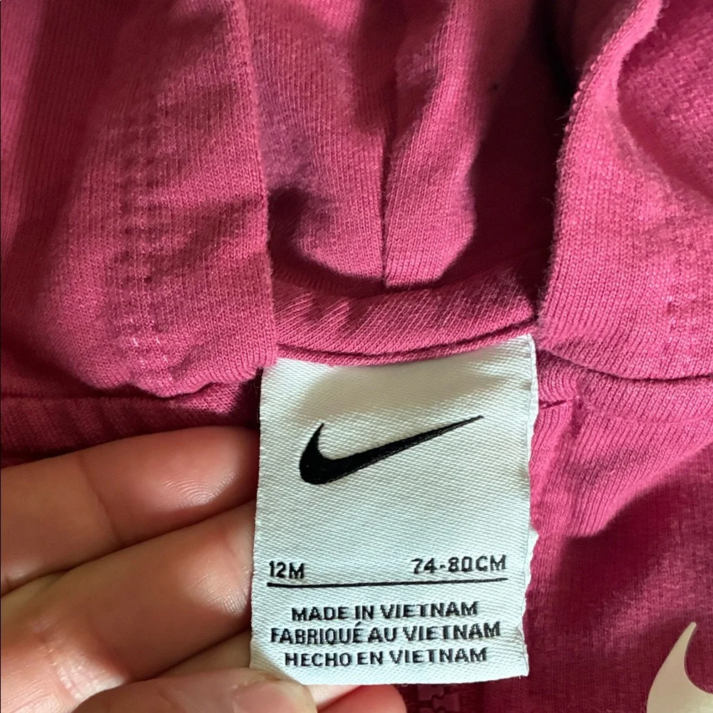 Nike Burgundy Kids Hoodie & Joggers Set with White Swoosh - Picture 2 of 3